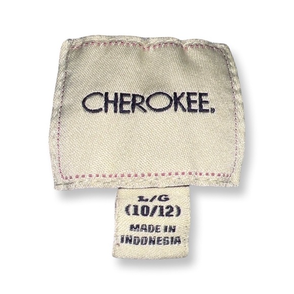 CHEROKEE girls sweater size 10/12 gray/grey and white with detailed sleeve - Picture 4 of 12